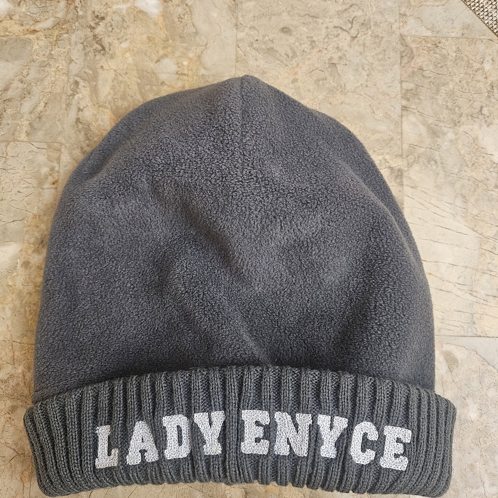 Enyce Gray Beanie with Pink Tag